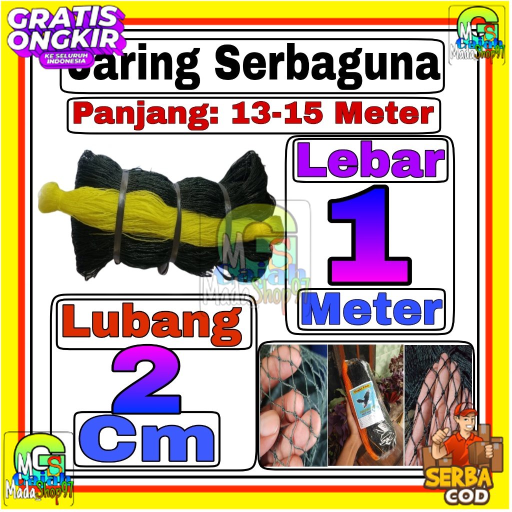 Jaring Ayam Lubang 2 cm Lebar 1 Meter / Jaring Pagar Ayam / Jaring Kandang Ayam / Jaring Pagar Kebun