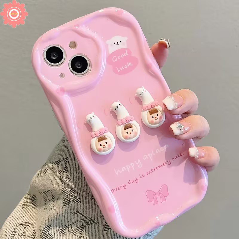 Mainan 3D Lucu Kartun Lucu Alpaca Girl Case Untuk Redmi 10C A1 10 9A 9 10A 9T A2 9C NFC POCO M3 Redmi Note12 11 9 8 11s 10s 10 Pro Max Lovely 3D Wavy Curved Edge Soft Case