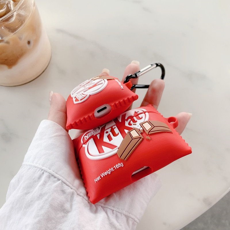 Paket Snack Coklat 3D Bentuk Earphone Bluetooth Anti-Jatuh Cover Case Pelindung Untuk Airpods1 2 3 Pro i12 i10 i11 i9s inpods 12 13 Pro i13 Airpods3 TWS Shell