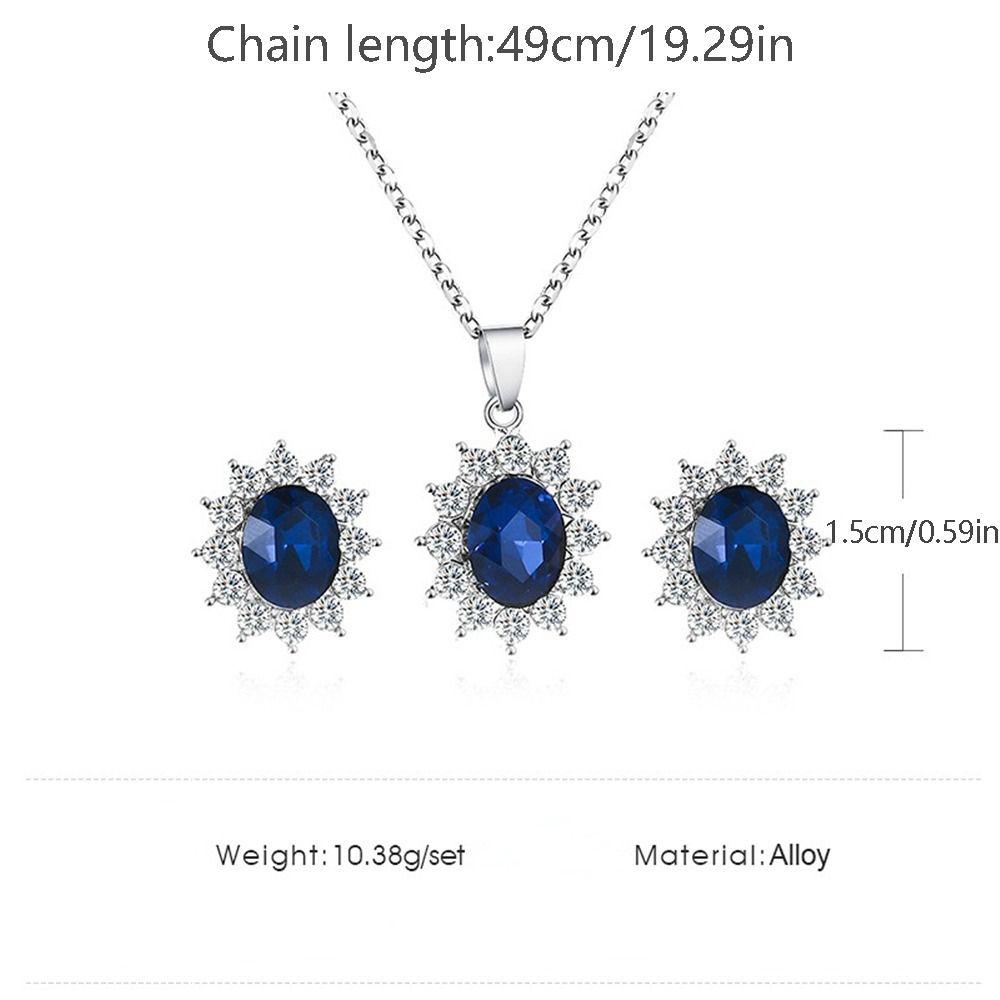 Mxbeauty Bunga Matahari Set Perhiasan Elegan Baroque Aksesoris Gaya Korea Choker Kepribadian Temperamen Safir Anting