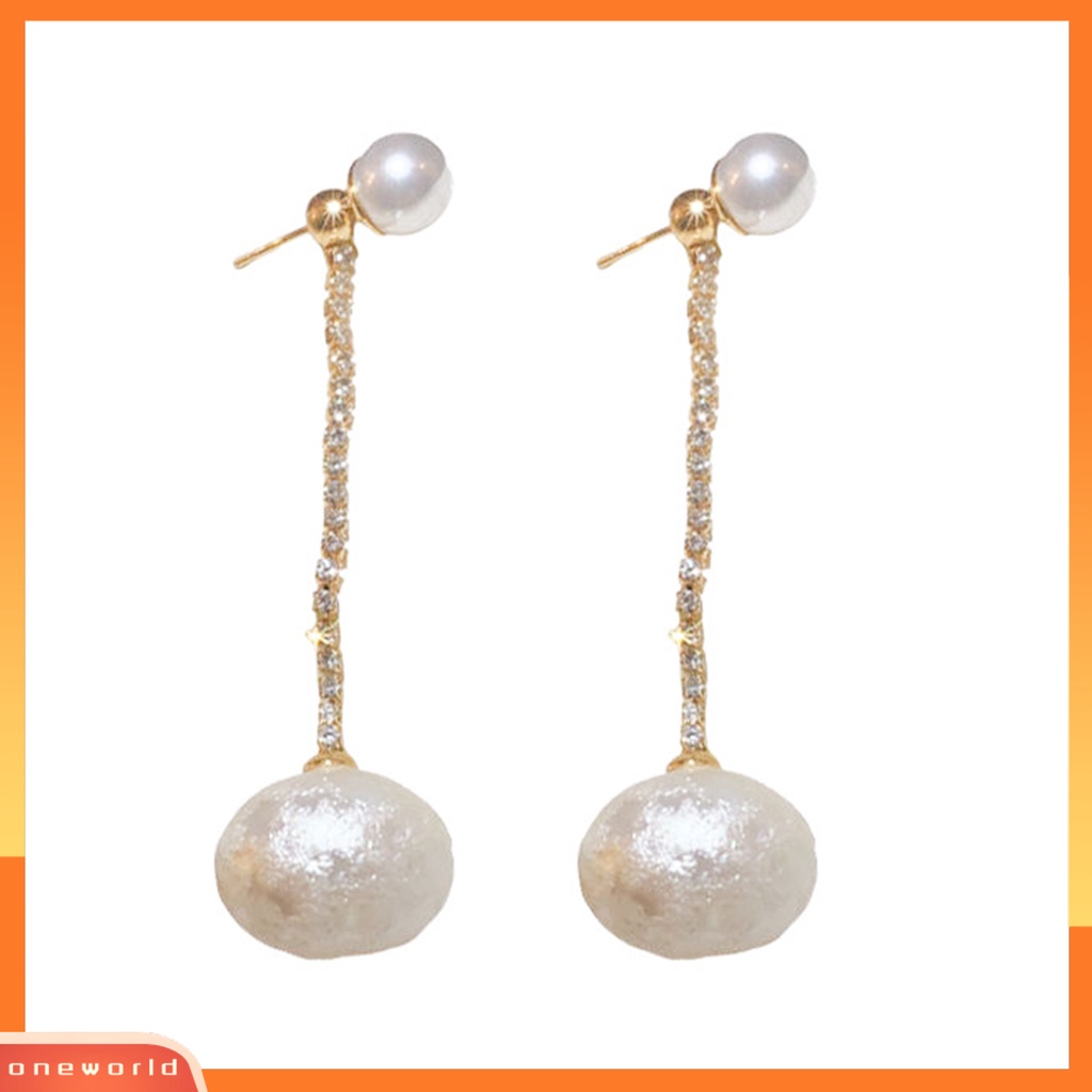 [ONE] 1pasang Anting Pejantan Mutiara Imitasi Antik Elegan Panjang Berlian Imitasi Rumbai Wanita Menjuntai Drop Earrings Fashion Perhiasan Aksesori Hadiah Yang Sempurna