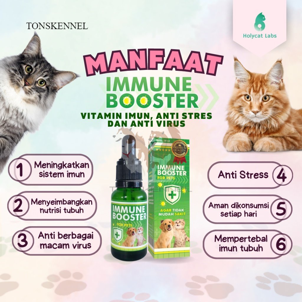 Vitamin Imun Kucing Anjing Menjaga Stamina Anti Virus Stress Immune Booster Tetes 20 ML