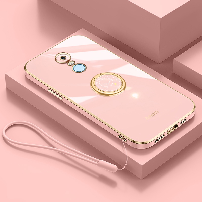 REDMI Andyh Casing Ponsel Silikon Ultra Tipis Untuk Xiaomi Redmi5Plus Deluxe Fall Protection Gold Band Dengan Cincin Jam Dan Lanyard Gratis