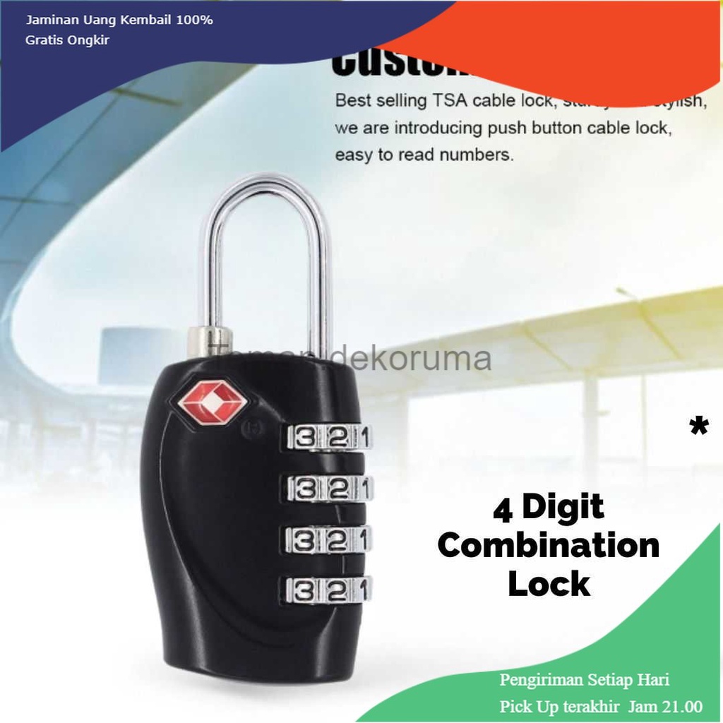 TD - DPR CoolCell Gembok Koper Angka 4 Digit Suitcase Password TSA Lock - TSA-330