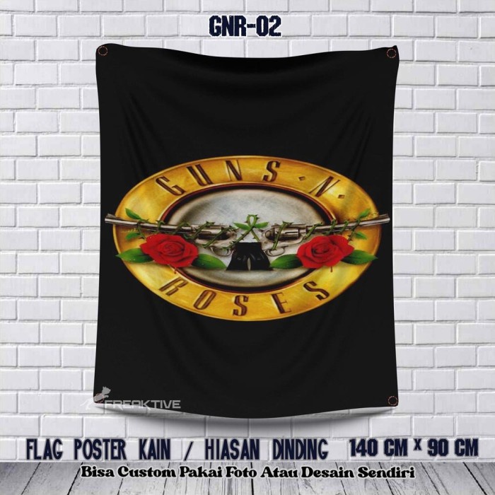 SALE Poster Band | Hiasan Dinding | Poster Kain | Bendera Band Custom - GNR-02