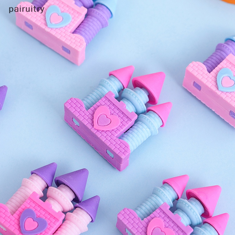 Prt 1PCS Creative Dream Castle Eraser Creative Student Wrig Drawing Rubber Pencil Eraser Lucu Perlengkapan Sekolah Alat Tulis Anak Hadiah PRT