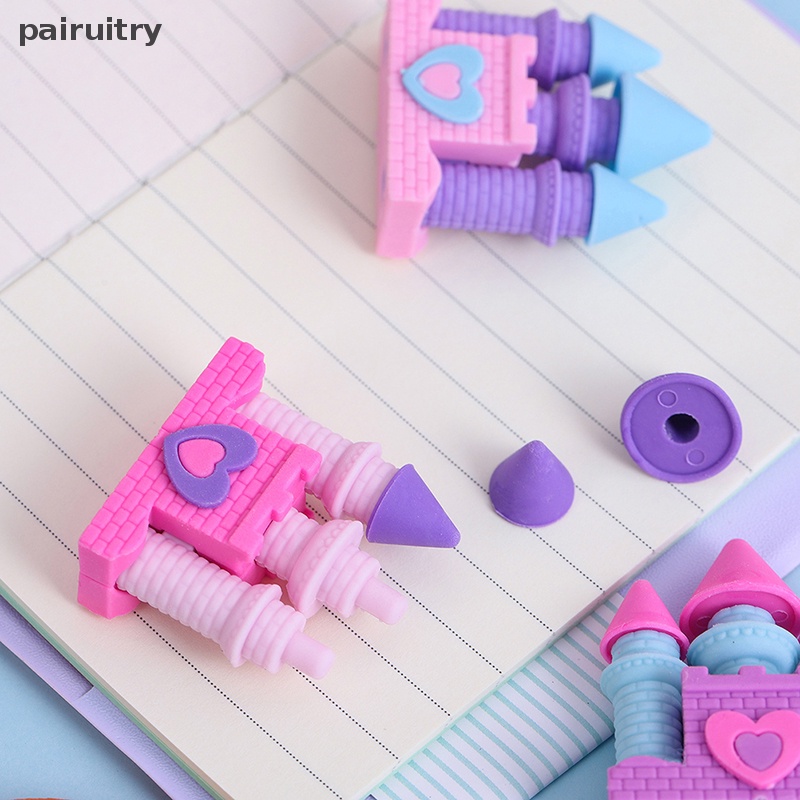 Prt 1PCS Creative Dream Castle Eraser Creative Student Wrig Drawing Rubber Pencil Eraser Lucu Perlengkapan Sekolah Alat Tulis Anak Hadiah PRT