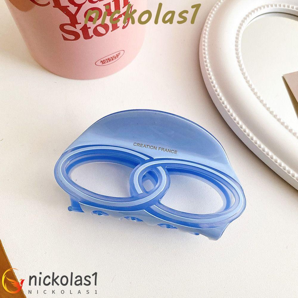 Nickolas1 Acetate Hair Claw Elegan Manis Geometris Hairgrips Rambut Klip Kepiting Berongga Lingkaran Ponytail Holder Korea Klip Rambut