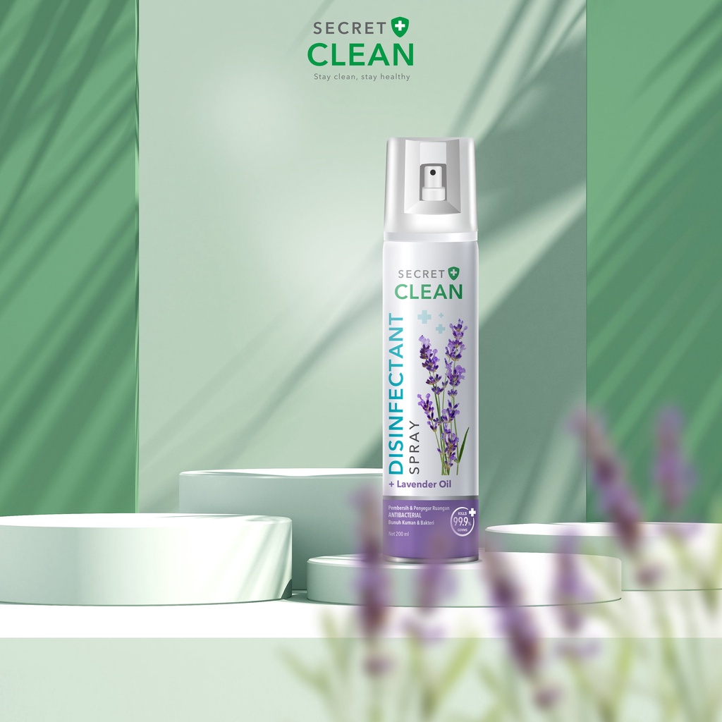 Secret Clean DISINFECTANT SPRAY Menyegarkan dan Membersihkan Ruangan Aroma Lavender