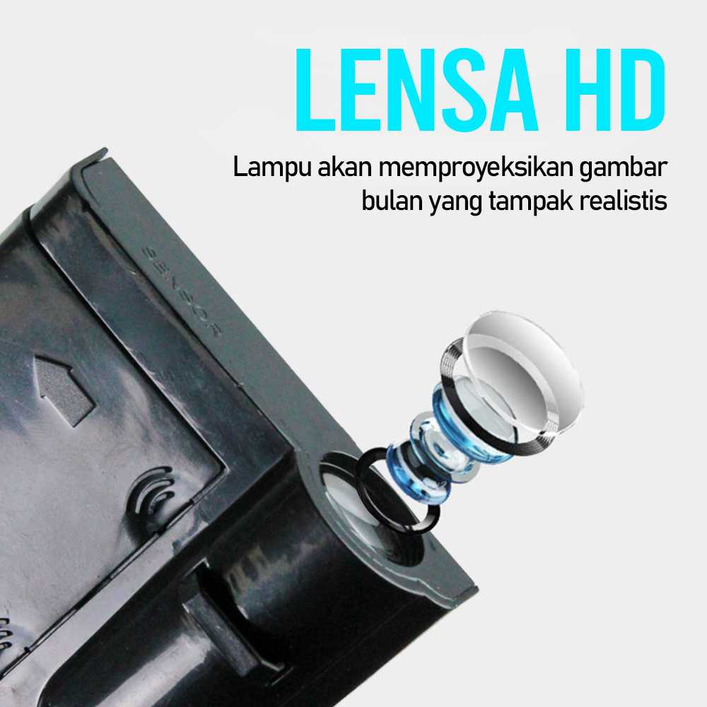 TD - LMP Kinbelle Lampu Proyektor Bulan LED Projector Night Light Battery Power - EP0945