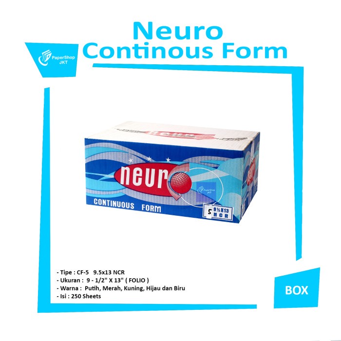 

NEURO - Continous Form 5 Ply 9 1/2 x 13 ( Folio ) Neuro NCR - Box