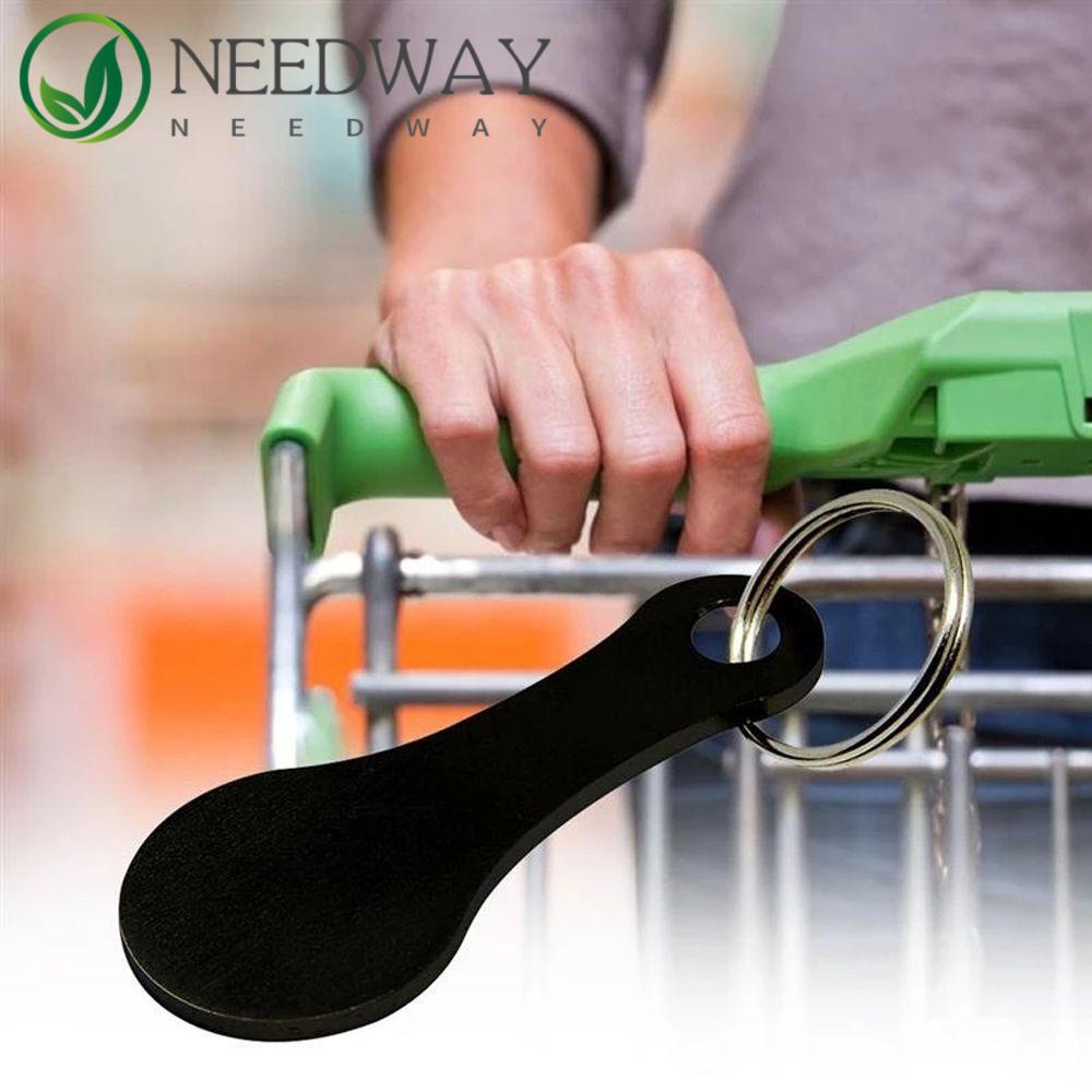 Needway   Troli Belanja Token Silver Metal Key Ring Decorative Key Hook Gantungan Kunci Hias