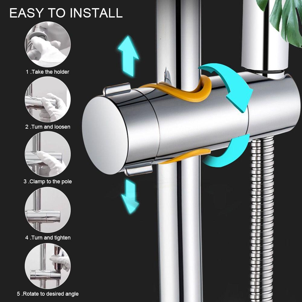 Populer Holder Kepala Shower 18-25mm Dengan Hook Pengganti Slide Rail Bar Holder