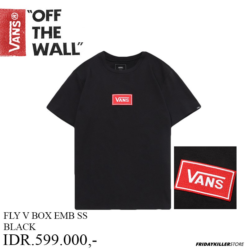 KAOS PRIA VANS OFF THE WALL | FLY V BOX EMBOSS BLACK