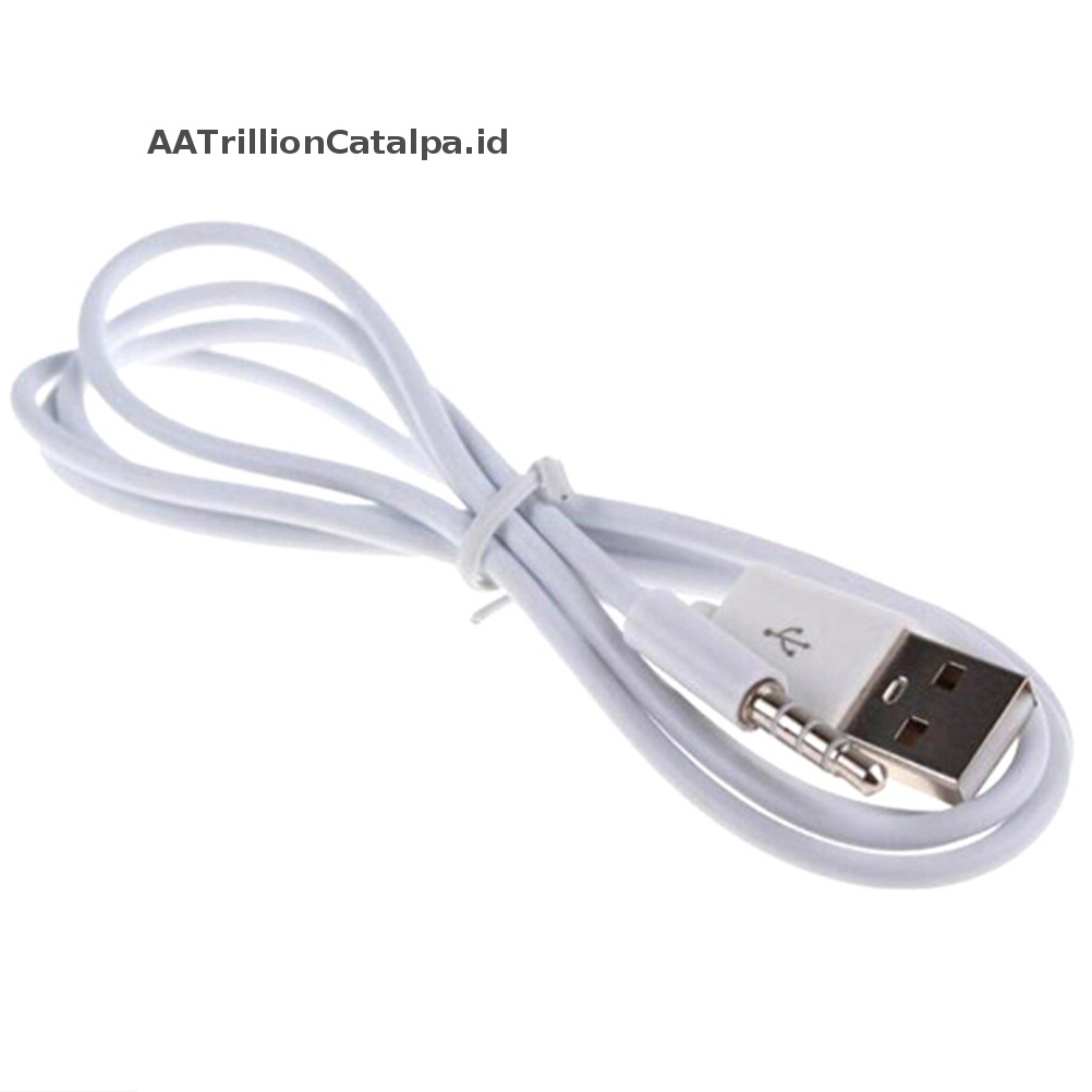 Aatrillioncatalpa 3.3FT 3.5mm AUX Audio Plug Jack Ke USB 2.0 Male Charge Cable Cord Untuk MP3 ID