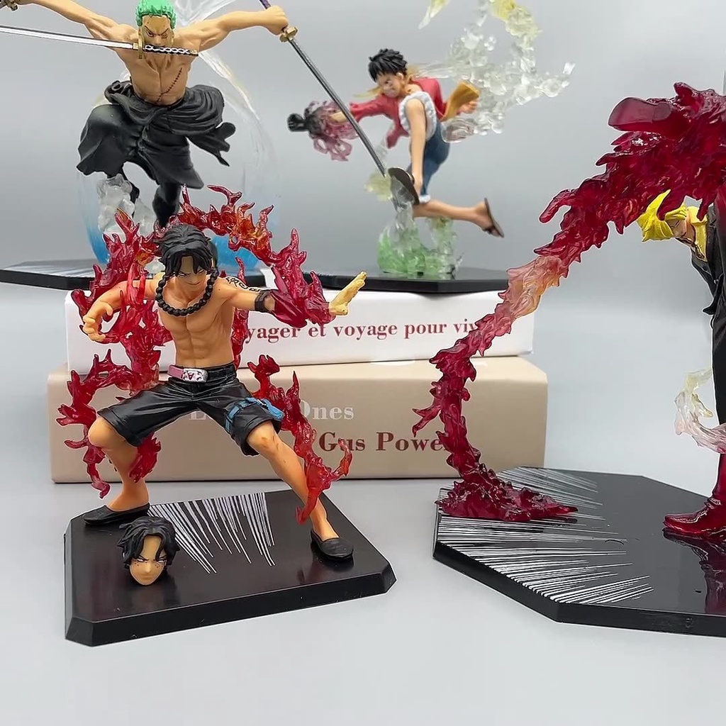 One Piece figure Firefist luffy Ace Zoro Sanji Anime battle luffy Usopp figure Mainan Topper Kue Berkualitas Tinggi