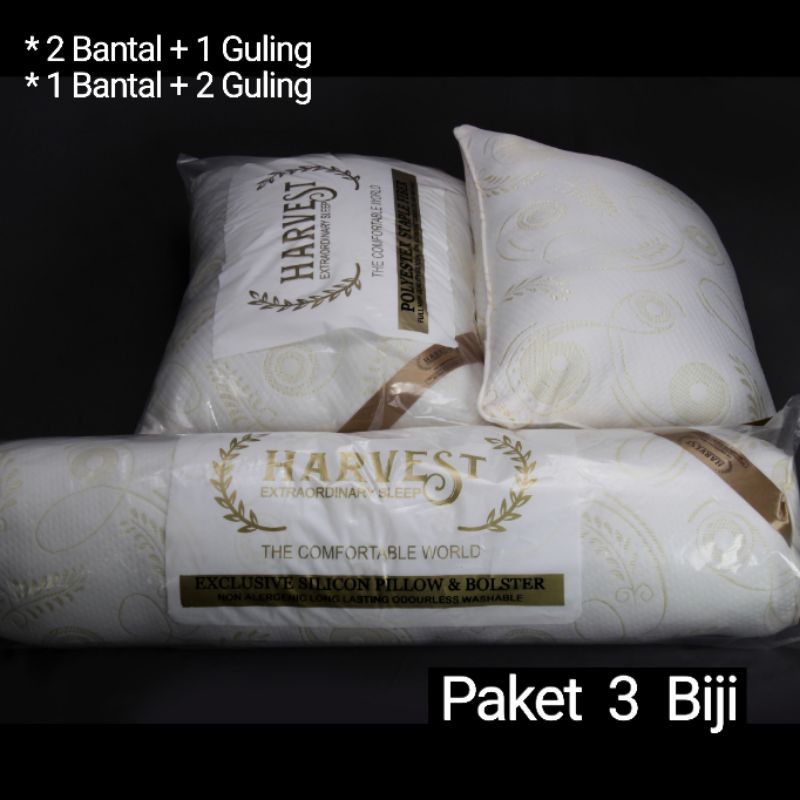 Bantal Guling Tidur Hotel Harvest Set Paket 3 Biji Ukuran Jumbo Medium