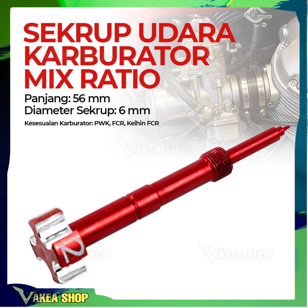 Alconstar Sekrup Mix Ratio Adjuster Screw Karburator PWK Keihin FCR M6 ~ L~622