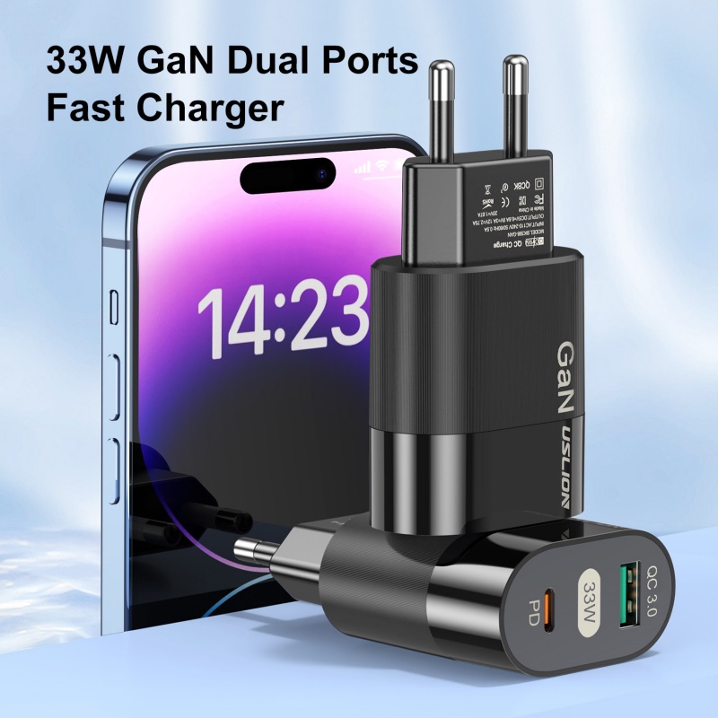 65w GaN Charger Gallium Nitride PD Fast Charger Charger Handphone Adaptor Komputer Euro/US/UK