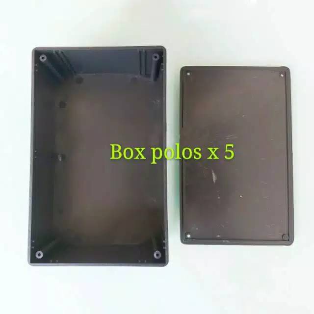 BOX POLOS HITAM / BOX PLASTIK X5 TANPA LUBANG + SKRUP