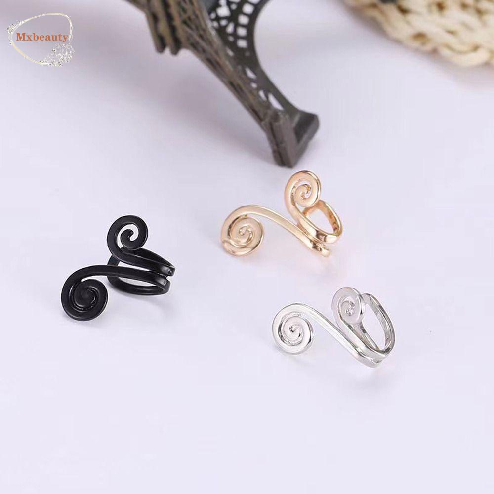 Mxbeauty Anting Wanita Manis Unisex Sederhana Bentuk Catatan Musik Fashion Perhiasan Niche Desain Non Piercing Alloy Akupresur Pelangsing Earrings