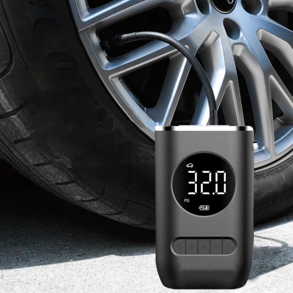 Pompa Ban Mini Elektrik Tire Inflator Rechargeable LCD Display 4000mAH