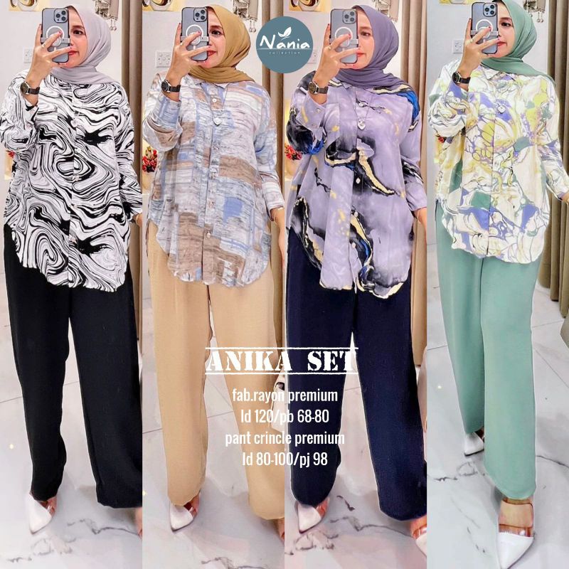 ANIKA SET Setelan ORI NANIA | Ld120, Rayon Premium