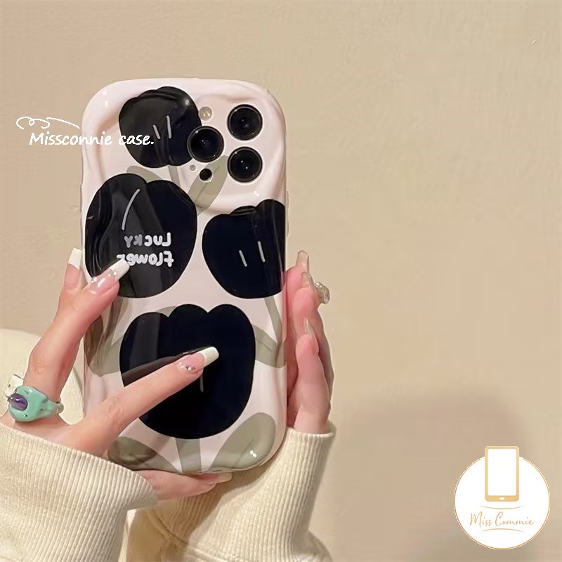 Casing Bunga Mewah Untuk Redmi Note11 10 11s 9 8 10S 12 10Pro Max POCO M3 Redmi A1 9 9T 9A 10A 10 10C A2 9C NFC 3D Wavy Curved Edge Glossy Retro Tulip Floral Soft Tpu Case