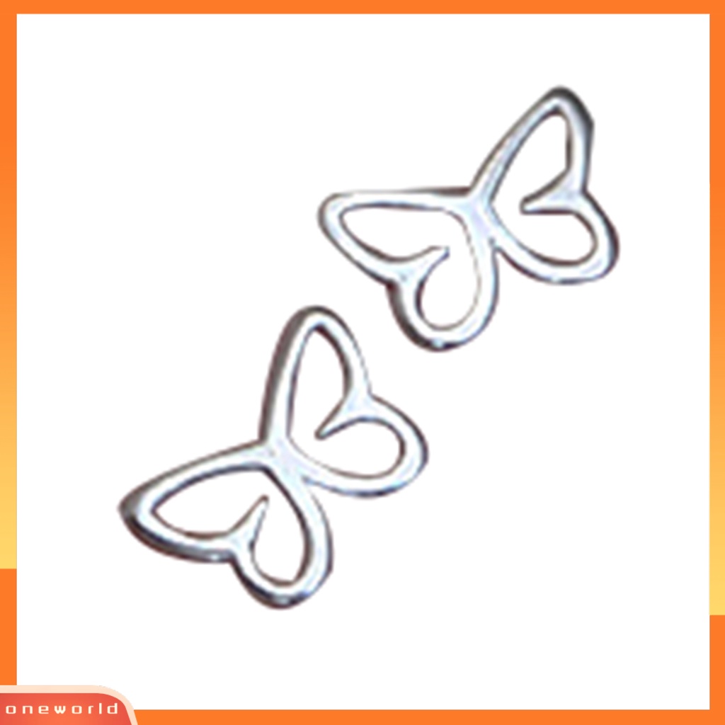 [WOD] 1pasang Anting Pejantan Kilau Terang Melubangi Geometris Electroplating Anti-Alergi Dekorasi Perhiasan Hadiah Kupu-Kupu Ganda Pentagram Cinta Hati Segitiga Wanita Ear Studs