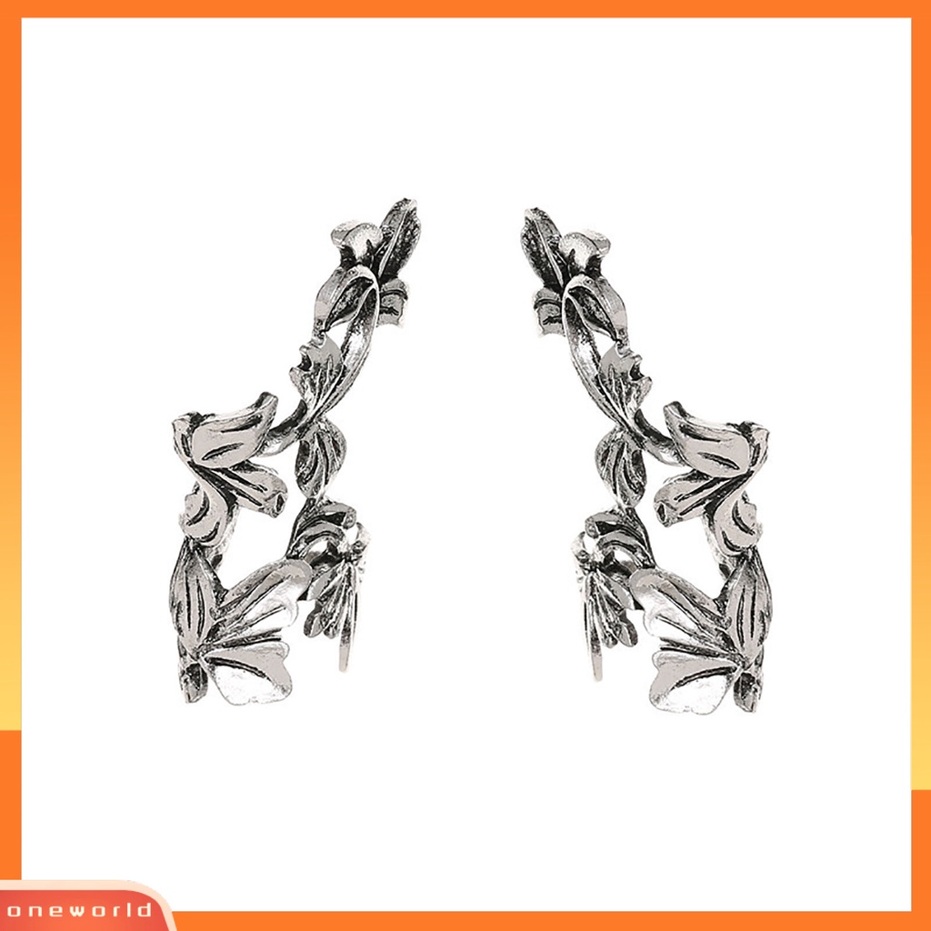 [WOD] 1pc Klip Telinga Ringan Tanpa Tindik Warna Perak Bentuk Kreatif Klip Anting Perhiasan Fashion