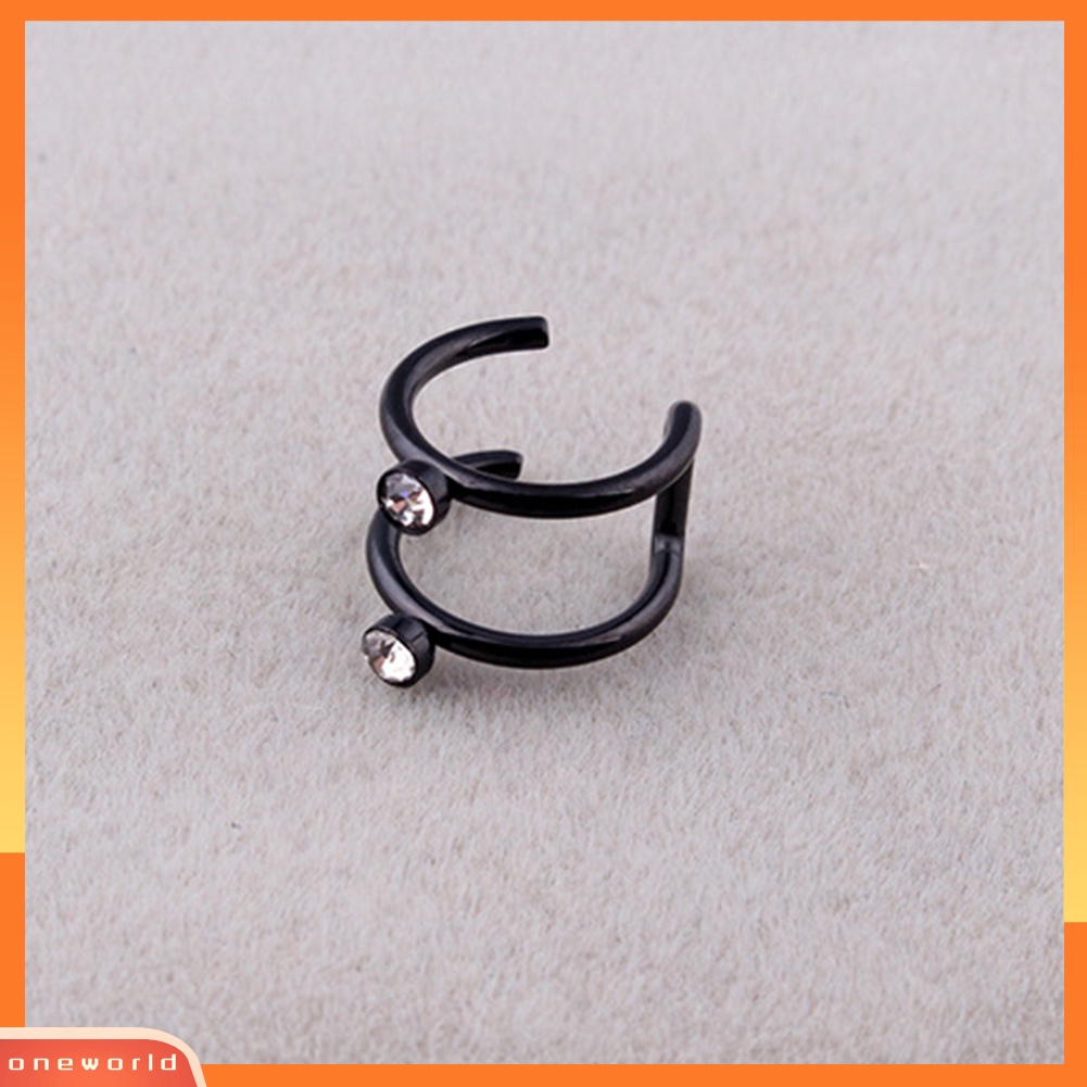 [WOD] 1pc Wanita Berlian Imitasi Hias Helix Tulang Rawan Telinga Manset Tanpa Tindik Klip On Earring
