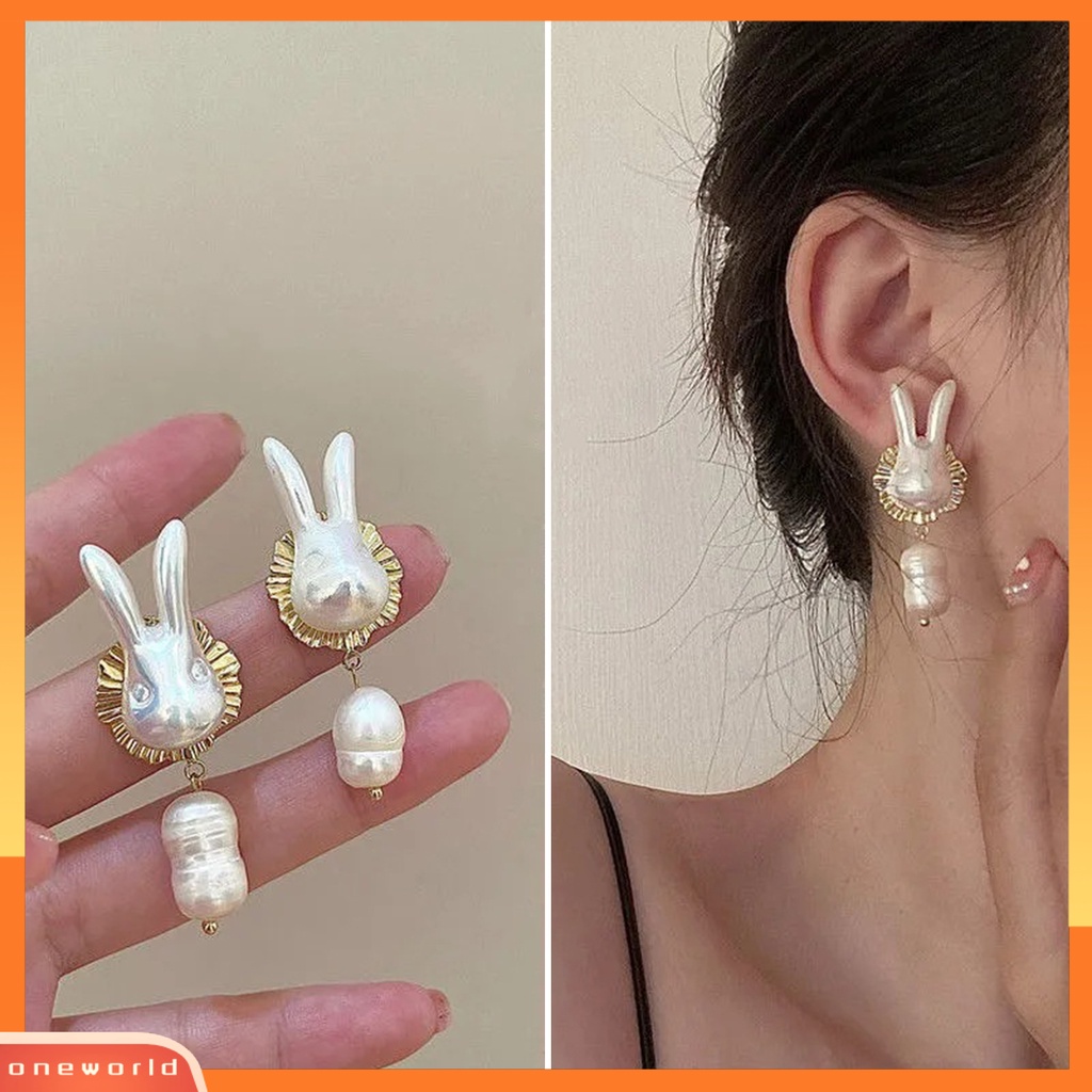 [WOD] 1pasang Wanita Anting Bunga Mutiara Imitasi Perhiasan Vintage Bow-knot Stud Earrings Perhiasan Hadiah