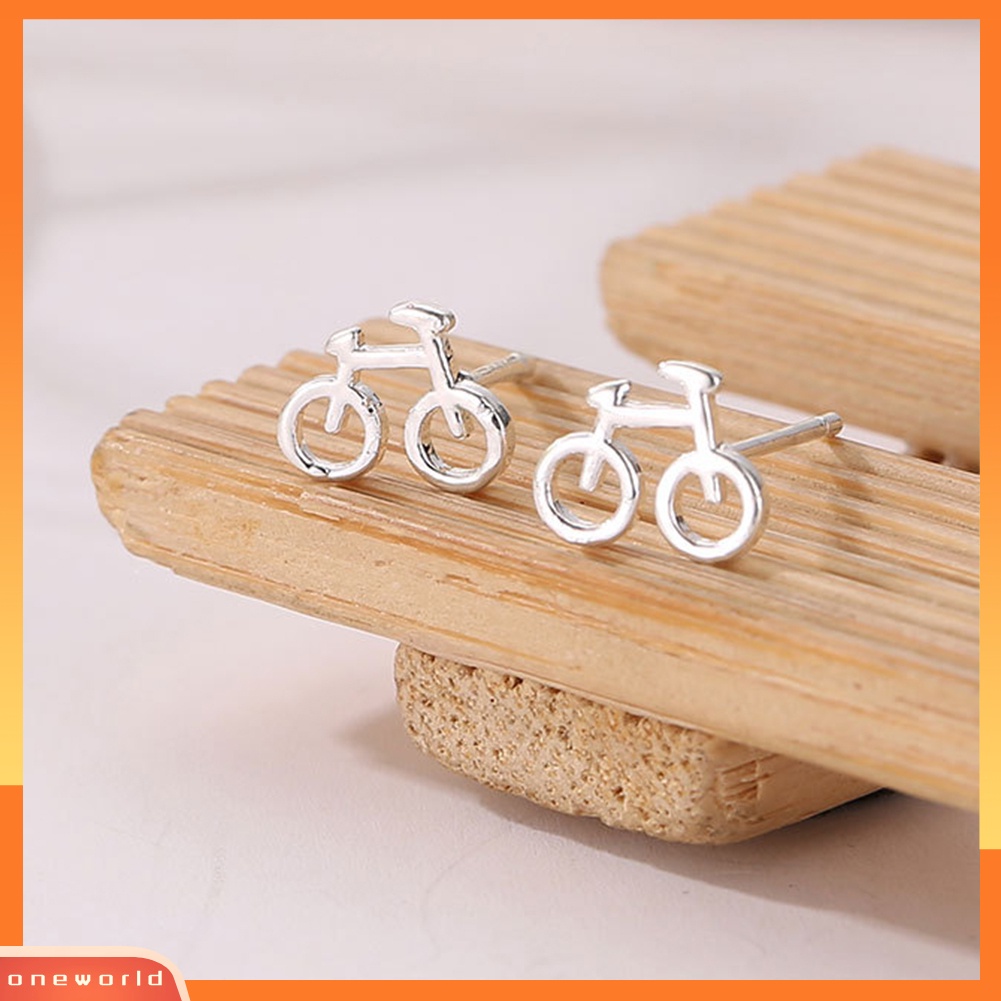 [WOD] Hadiah Perhiasan Fashion Wanita Desain Sepeda Mini Lucu Ear Stud Earrings Decor