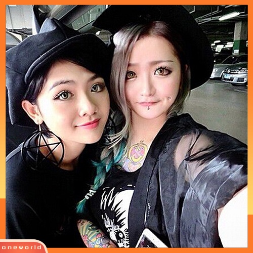 [WOD] Punk Vintage Besar Berongga Pentacle Bulat Menjuntai Statement Earrings Ear Studs