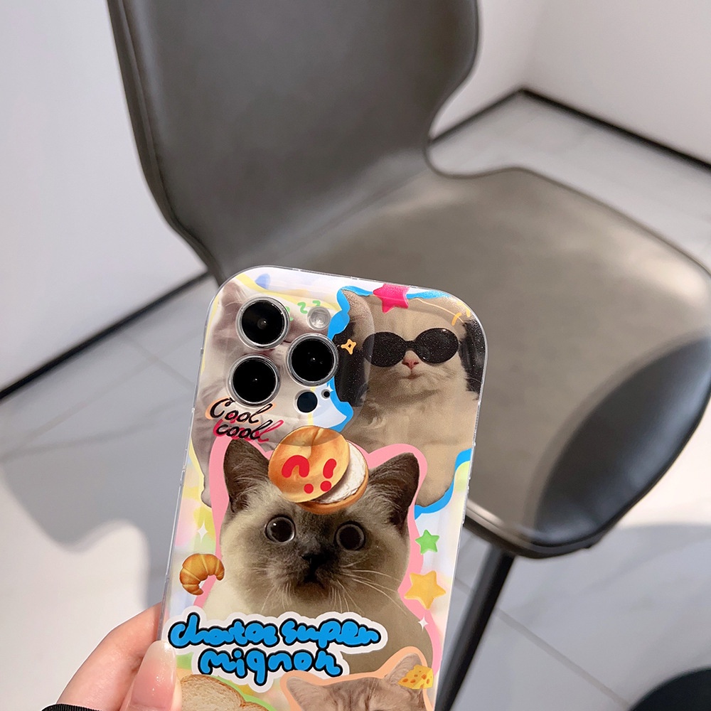 IPHONE Hewan Peliharaan Lucu Kucing Kejutan Telepon Anti Hilang Lembut TPU Case Cover Untuk Iphone11 12 13 14 PLUS PRO MAX Perlindungan Penuh Shell