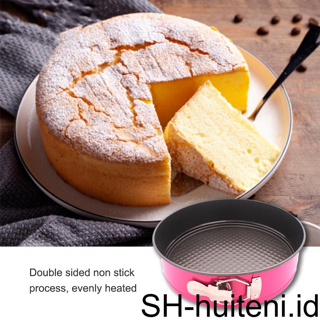 Baja Karbon Cetakan Bulat Non-Stick Kue Tray Baking Pan DIY Mousse Ring Dilepas Springform Coating Alat Dapur