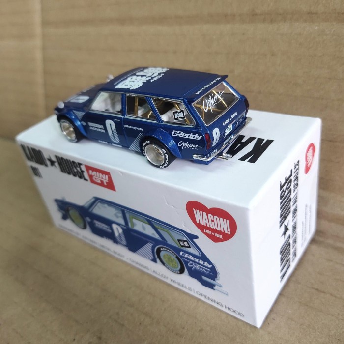 OPEN Mini GT x Kaido House Datsun 510 Wagon Blue 011