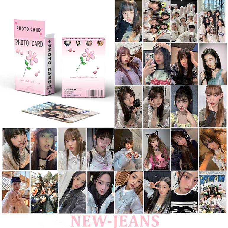 50pcs /box NJ Photocards Album Kartu Laser NJ Kpop Postcards