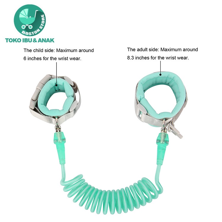 Bostonstore Gelang Tali Pengaman Anak / Child Safety / baby anti lost Tali Pengaman Tangan Anak Anti Hilang 2.5 Meter Child Anti Lost Strap Gelang Harness Pengaman Balita Jalan Anak/ Anti hilang tali SS 1.5m~3m / Tali Pengaman Gandeng Anak Bayi