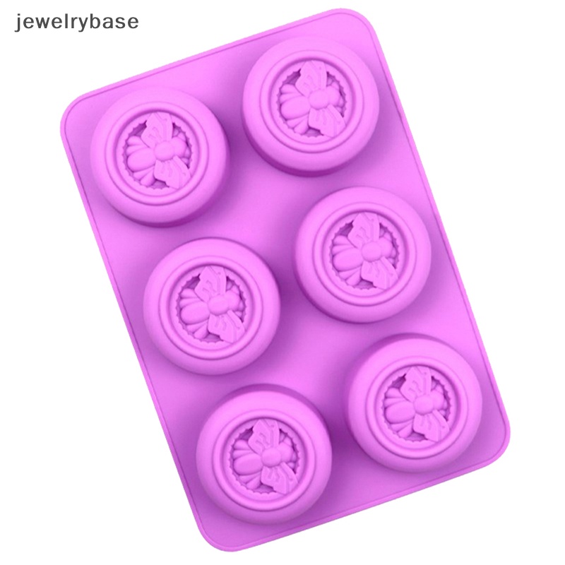 [jewelrybase] 6lubang Bulat Pola Lebah 3D Sabun Cetakan DIY Buatan Tangan Silikon Pembuat Kue Butik