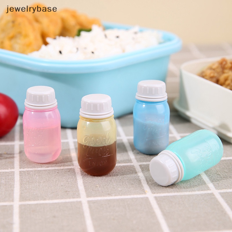 [jewelrybase] 4pcs Kotak Bumbu Saus Mini Barbekyu Dapur Botol Transparan Dengan Tutup Toples Butik