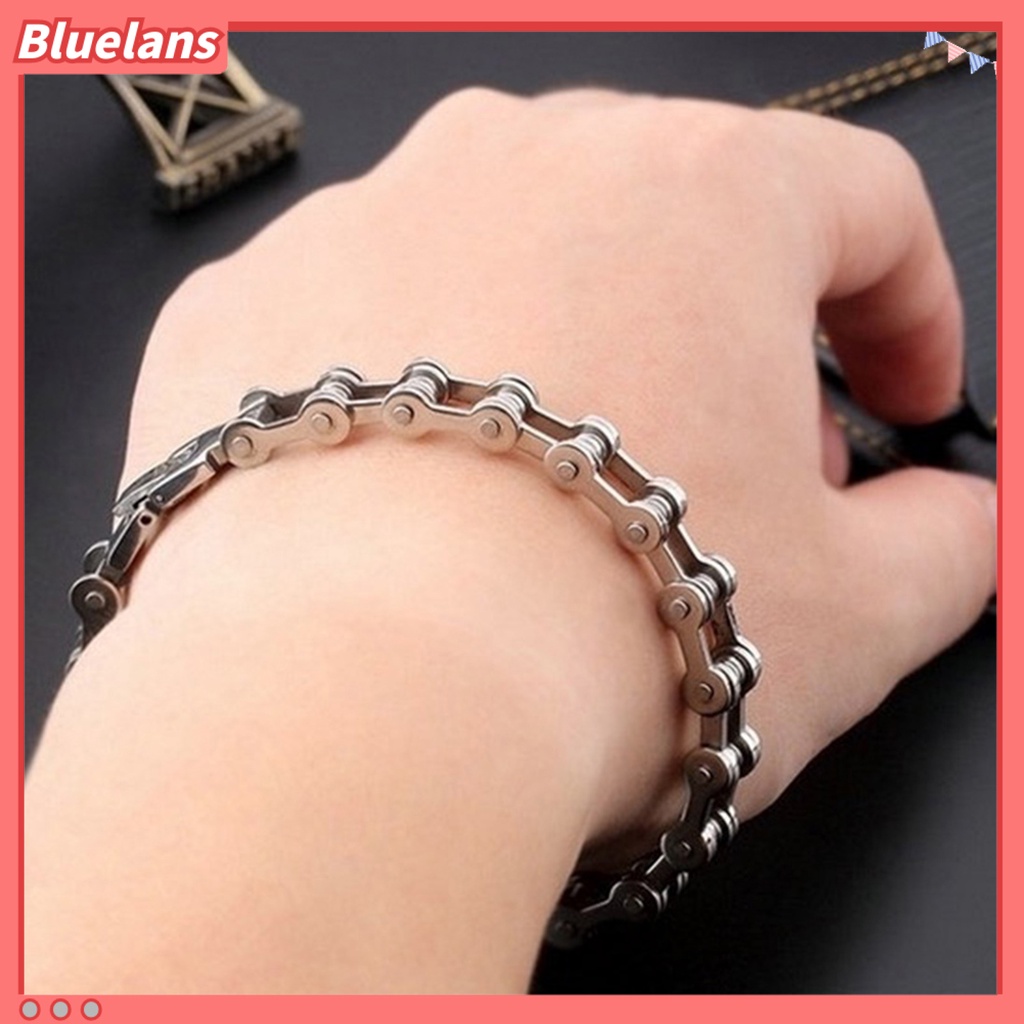 [BLS] Gelang Tangan Rantai All-match Tahan Lama Warna Solid Khusus Pria Untuk Hadiah