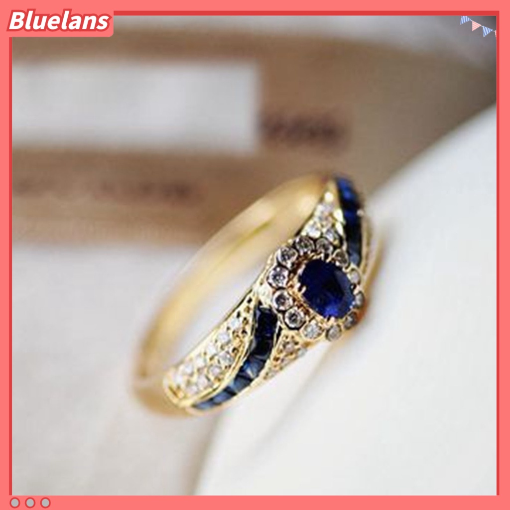 [BLS] Wanita Cincin Permukaan Halus High-end Berlian Imitasi Mengkilap Hias Pernikahan Circlet Perhiasan Perempuan