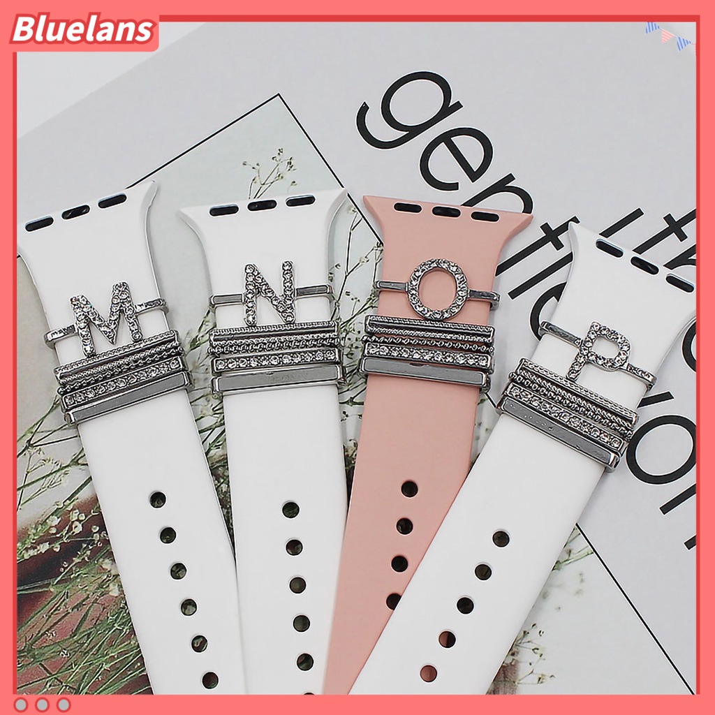 [BLS] 5pcs/set Watch Band Loop Multi--styles Polished Charm Alloy Berlian Imitasi Fashion Surat Jam Tangan Tali Pengikat Cincin Aksesoris Jam Tangan