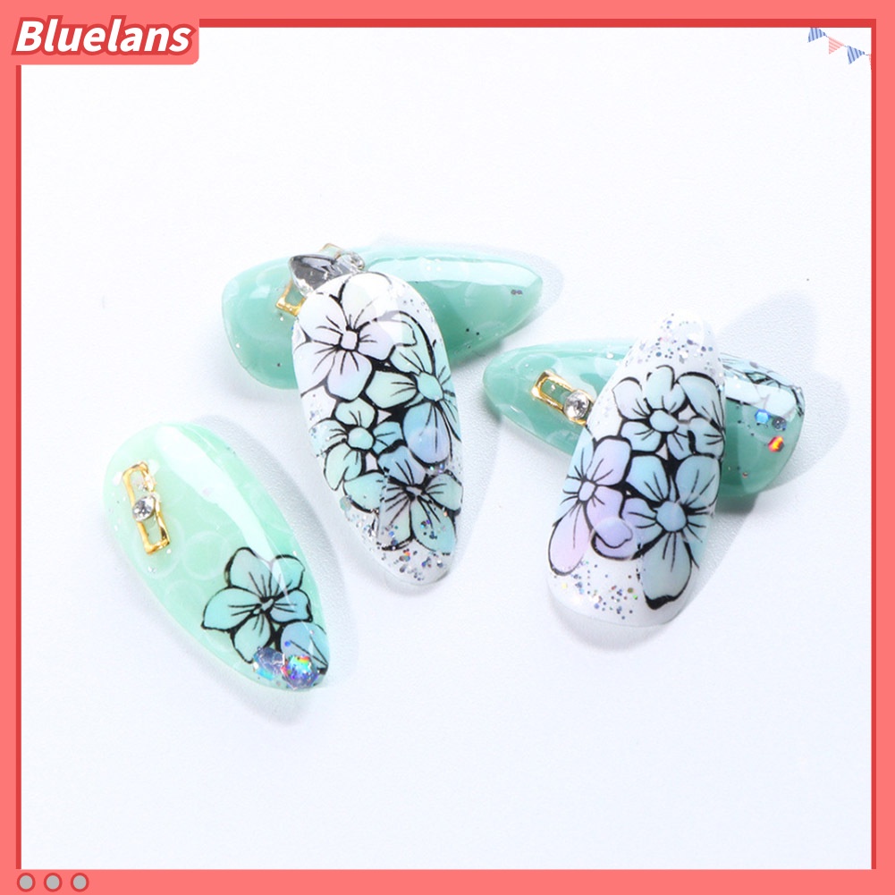 [BLM] 10lembar Langit Berbintang Motif Bunga Nail Art Stiker Transfer Decals Manicure Decor