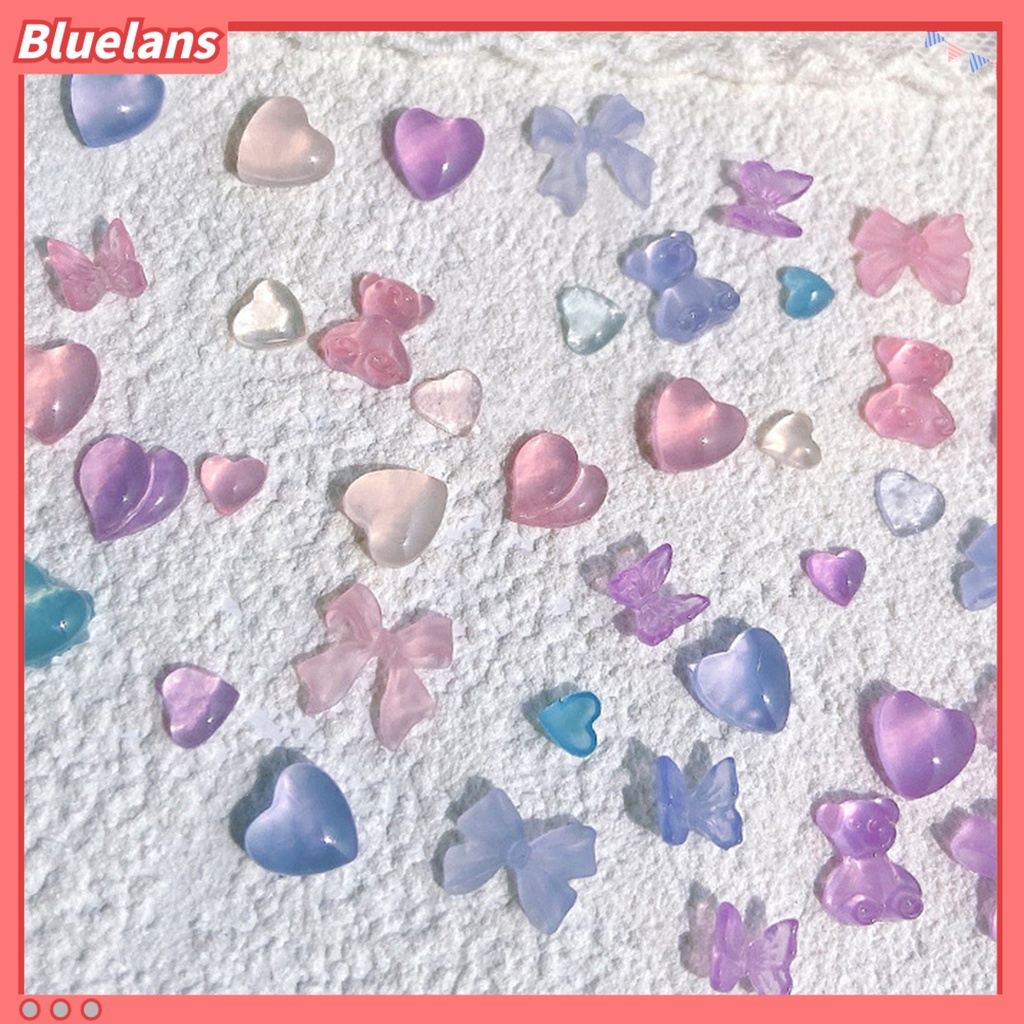 [BLM] 1kotak Hiasan Kuku Bentuk Indah Warna Hidup Resin All-Match 3D DIY Dekorasi Nail Art Manicure Tools Untuk Wanita