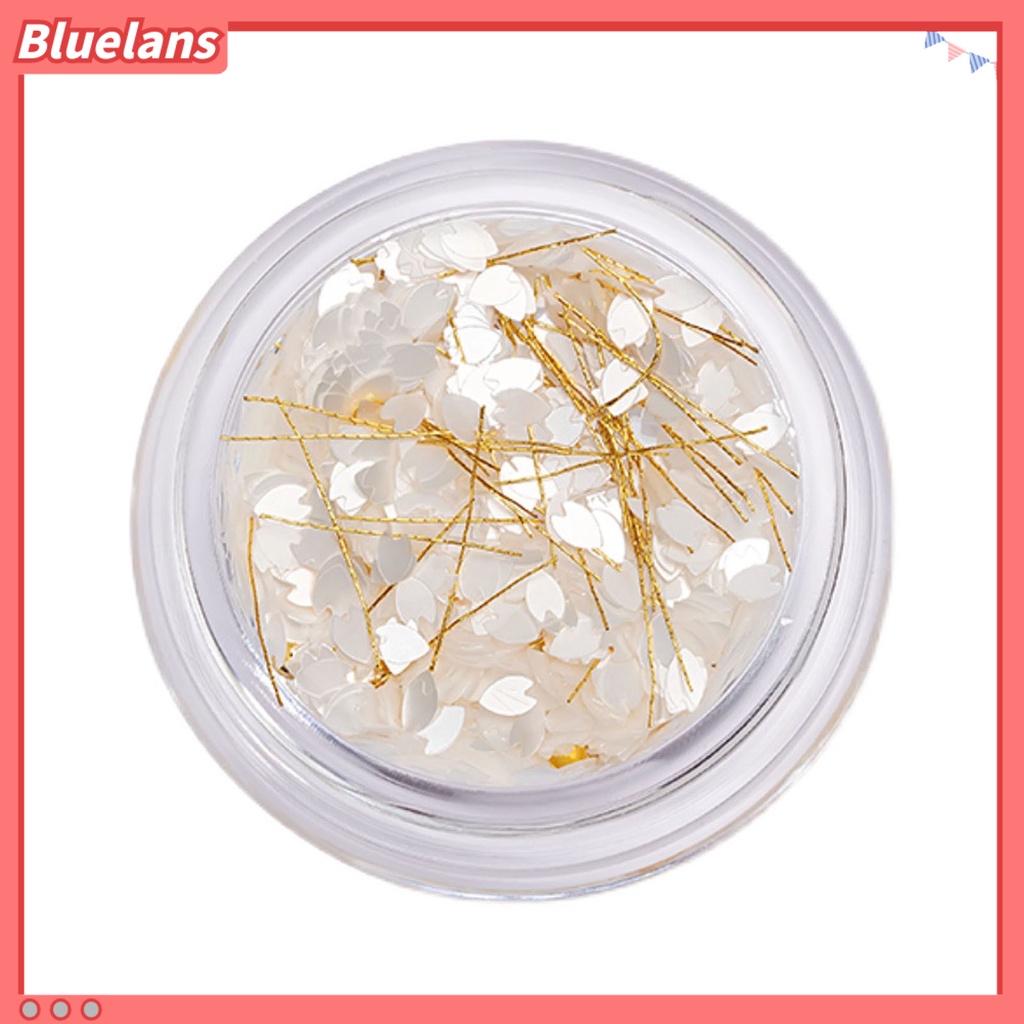 [BLM] 1kotak Payet Kuku Pola Indah Ultra-Tipis Bersinar Efek Visual Tahan Luntur PET Gaya Bunga Manicures Sequin Nail Designs Flakes Untuk Salon Kuku