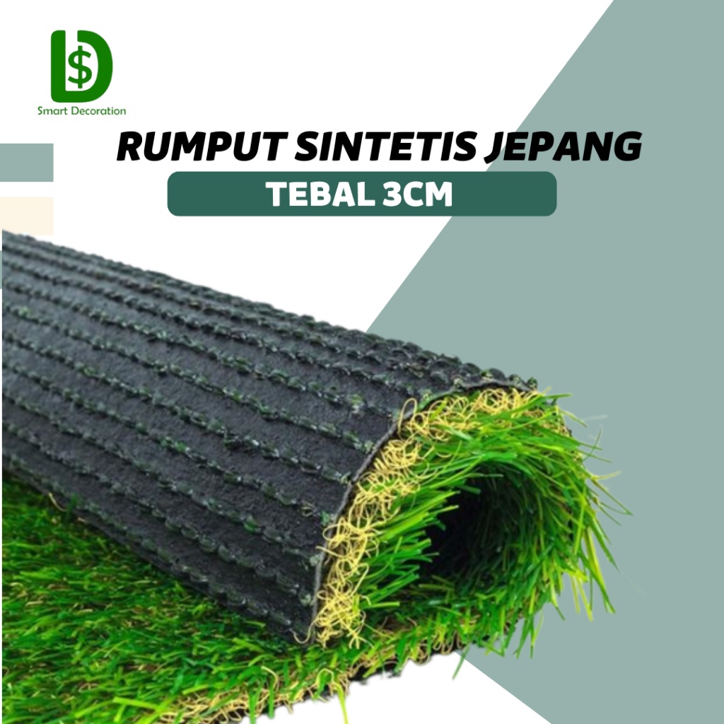 Rumput Sintetis Jepang 3 cm Meteran, Karpet Rumput Sintetis Untuk Outdoor