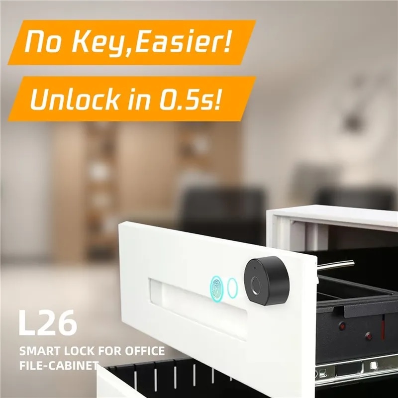 ANYTEK L26 Smart Keyless Fingerprint Cabinet Drawer Lock - Kunci Laci