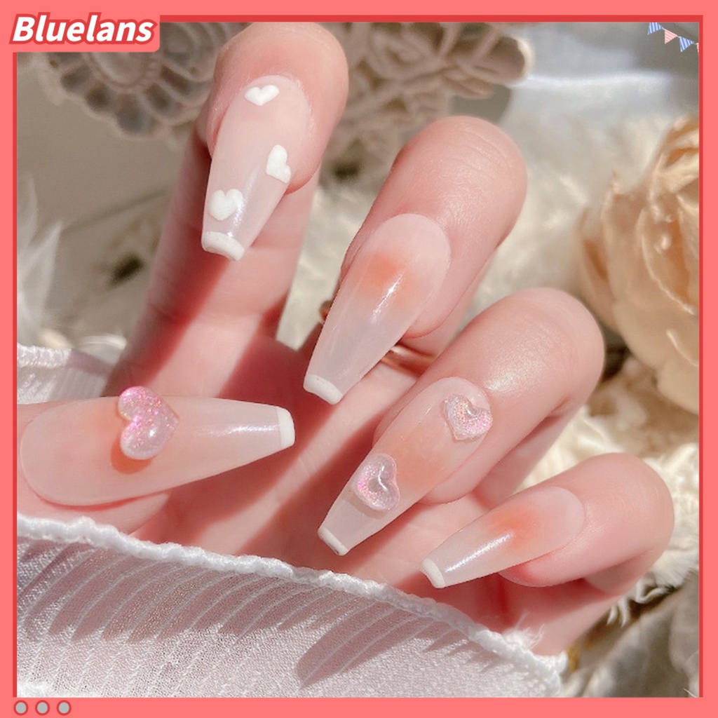 [BLM] 100pcs/bag Nail Art Decor Flatback Tiga Dimensi Mix Size Halus Flash DIY Mini Bentuk Hati Berlian Imitasi Pesona Kuku Salon Pasokan